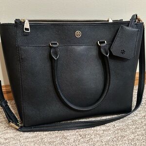 Tory Burch Black Saffiano Leather Tote